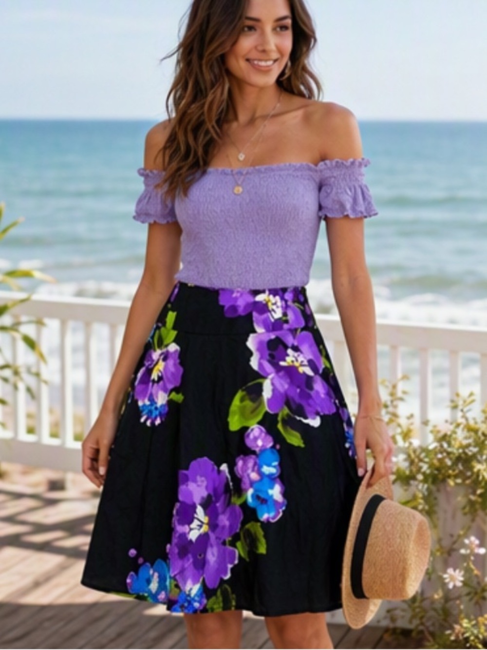 🌷 Speak 2 Me 🌷 100% Cotton 90s Vintage Floral A Line Skirt